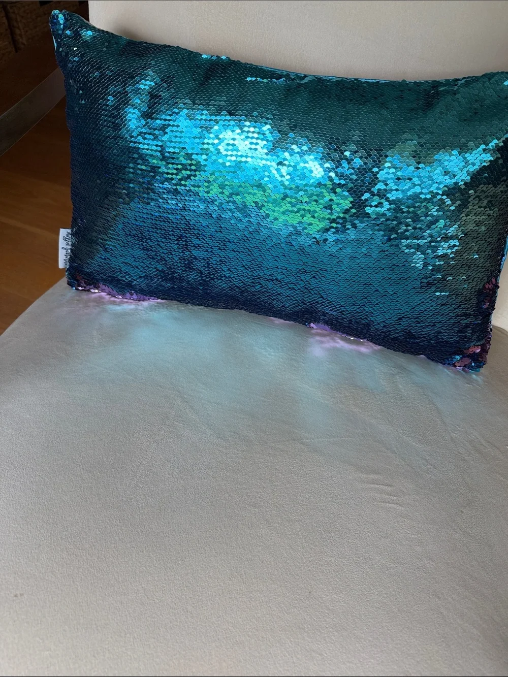 Mermaids Imagine Decorative Accent Pillow with reversible sequined back